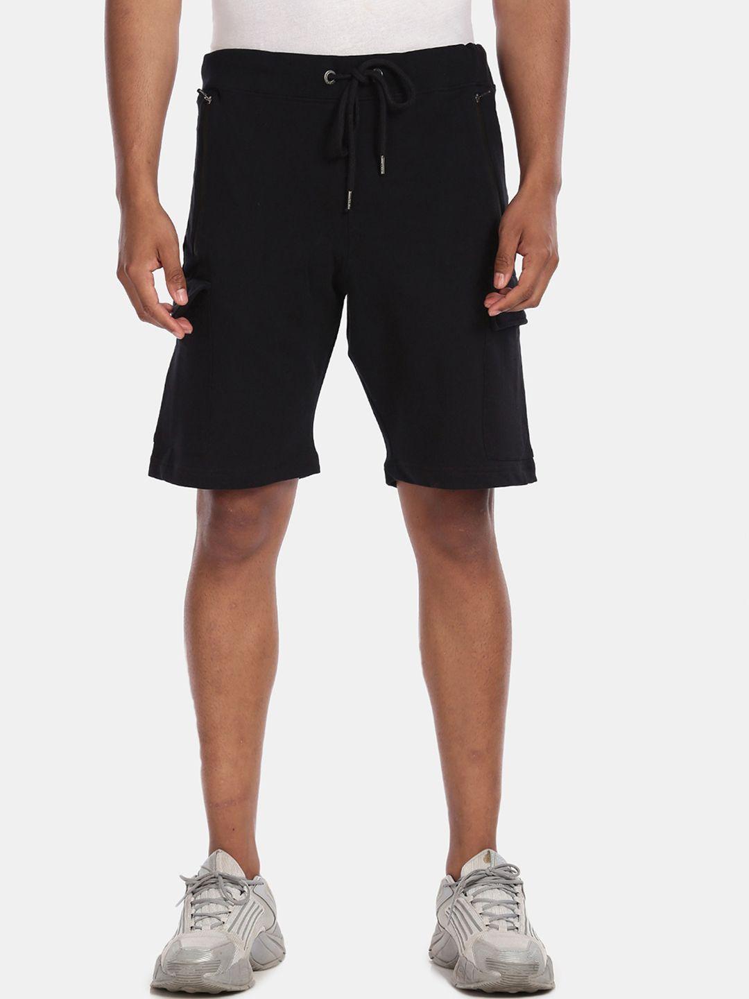 aeropostale-men-black-solid-pure-cotton-regular-fit-shorts