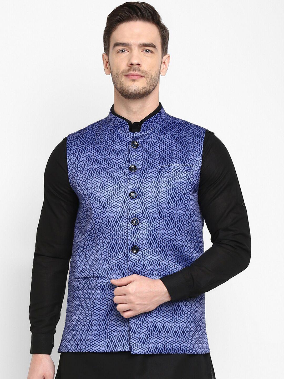 hangup-men-blue-printed-woven-nehru-jacket