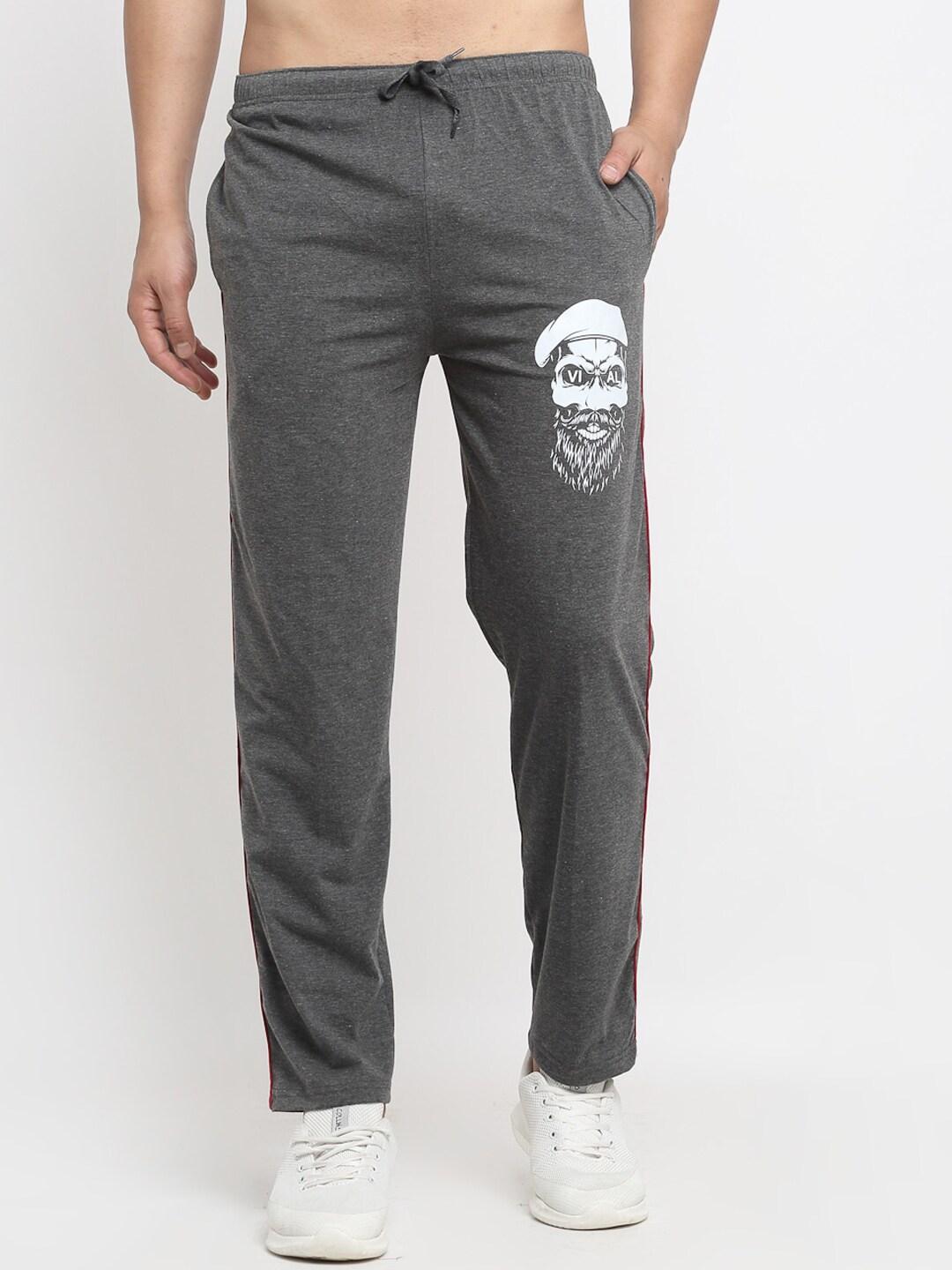 vimal-jonney-men-grey-&-white-printed-track-pants