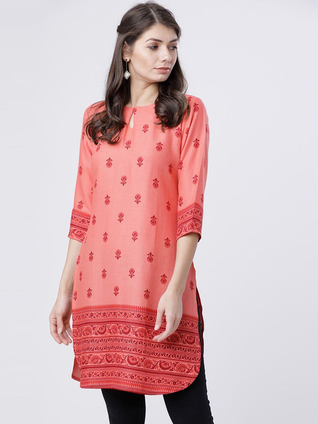 vishudh-women-coral-printed-tunic
