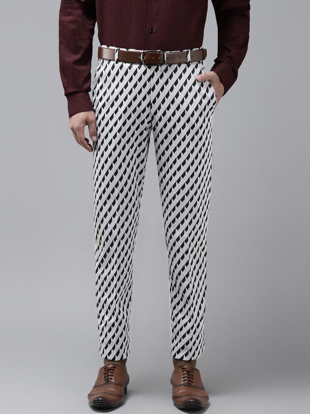 hangup-trend-men-grey-&-black-regular-fit-printed-regular-trousers