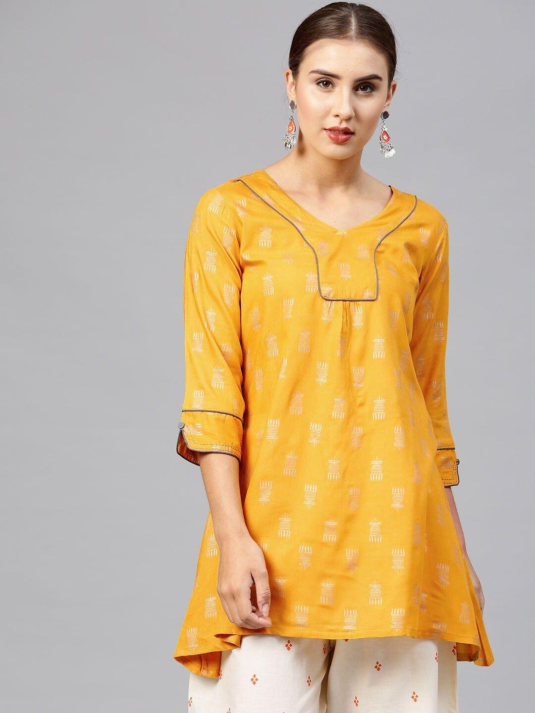 varanga-mustard-yellow-&-golden-printed-tunic