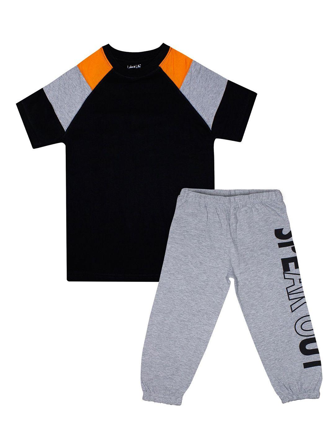 luke-&-lilly-boys-black-&-grey-colourblocked-cotton-t-shirt-with-trackpant