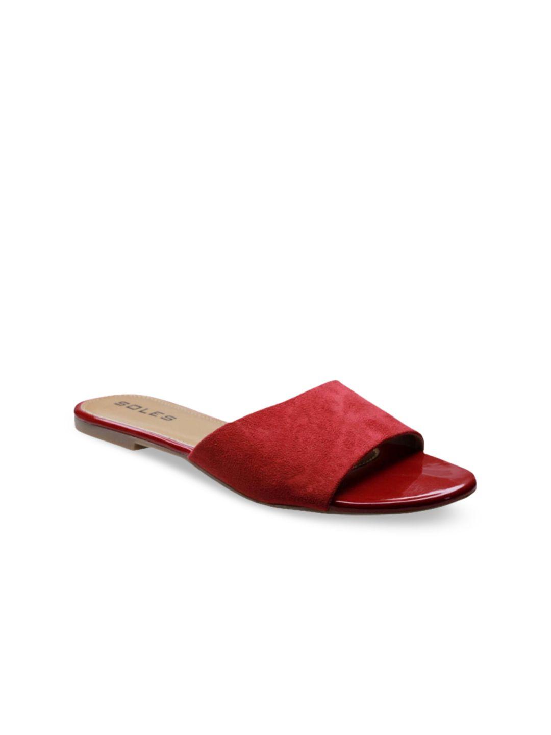 soles-women-red-open-toe-flats