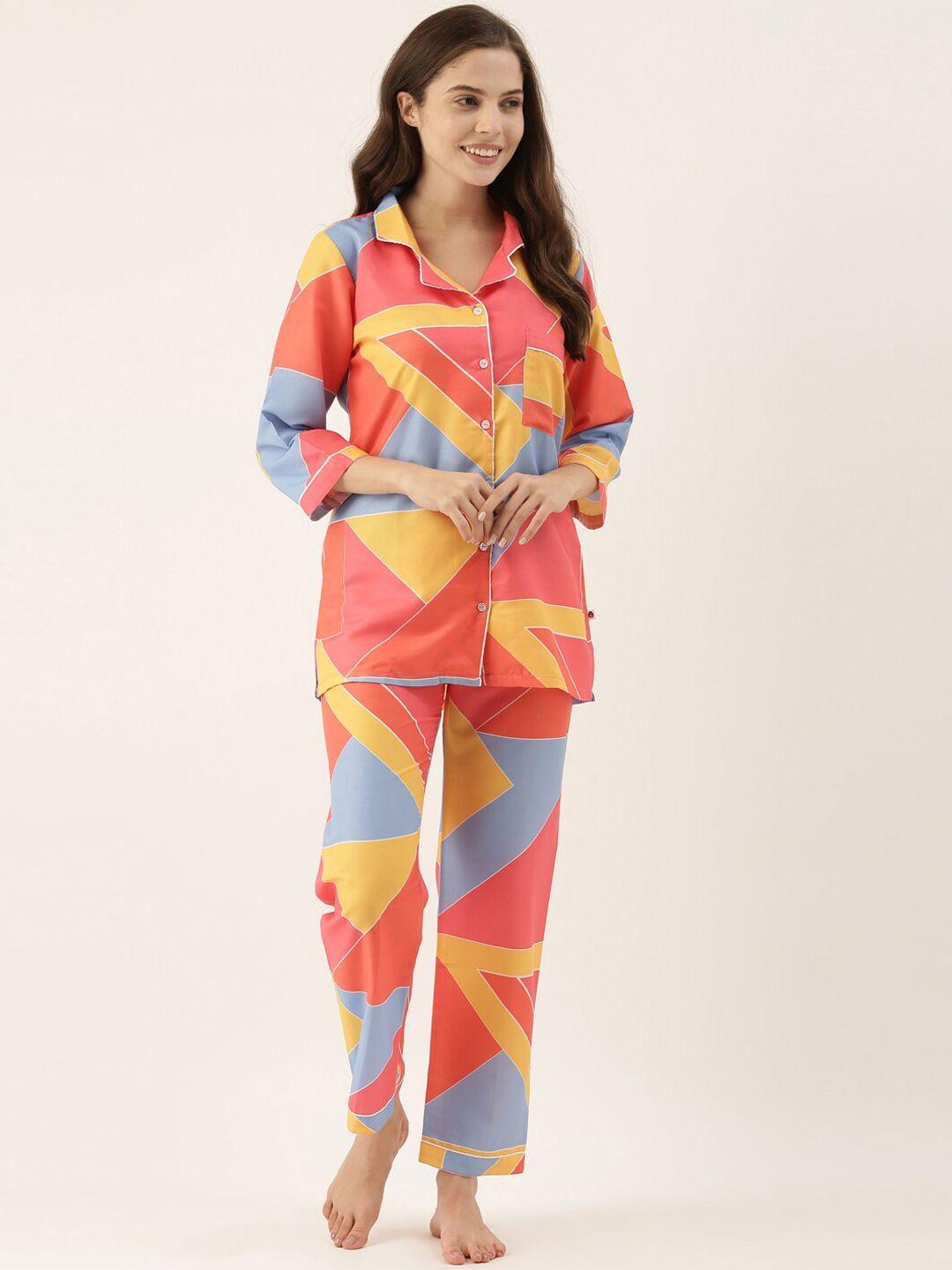 bannos-swagger-women-pink-&-grey-printed-night-suit