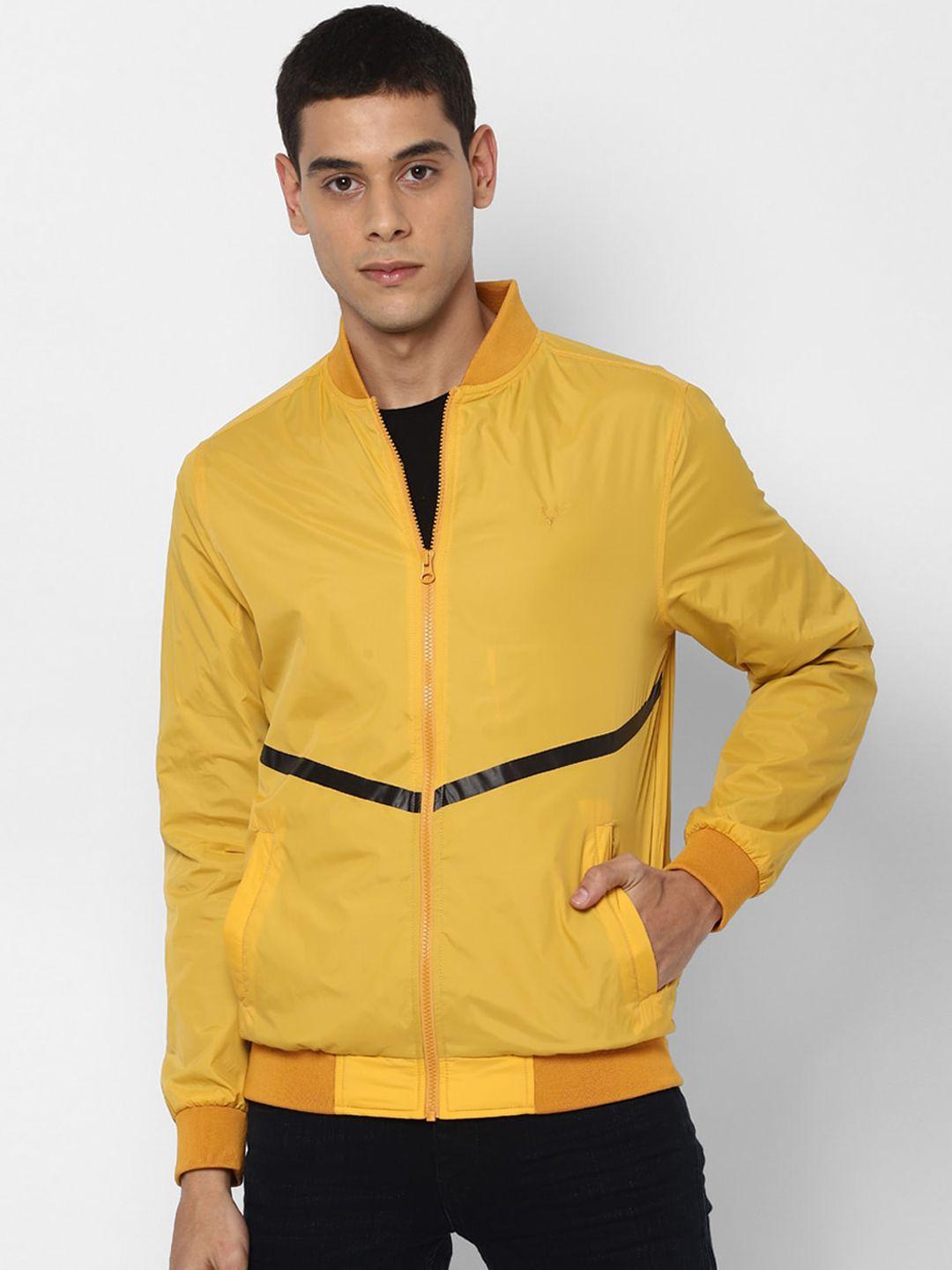 allen-solly-sport-men-yellow-solid-bomber-jacket
