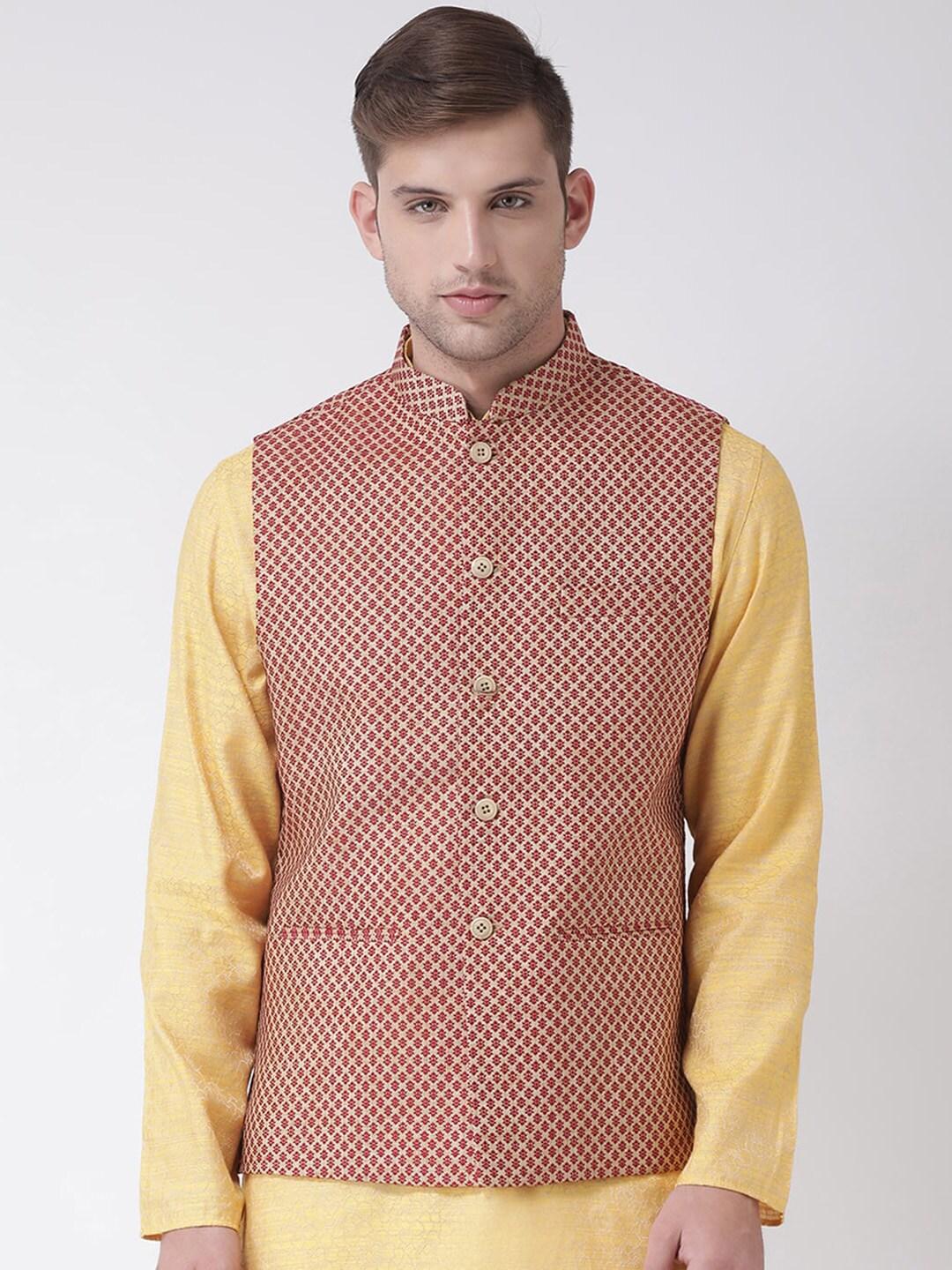 tabard-men-maroon-printed-nehru-jacket