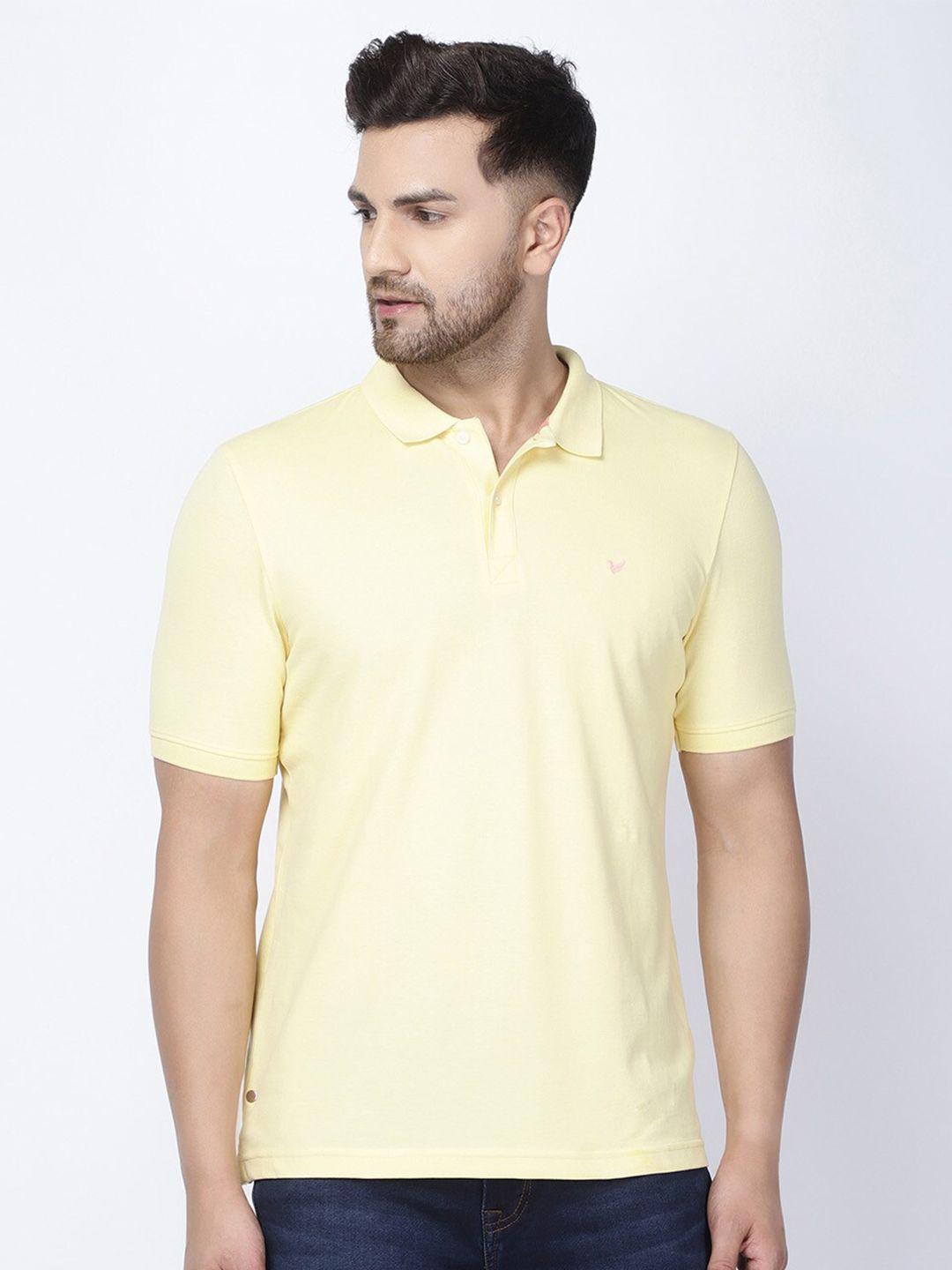 blackberrys-men-yellow-polo-collar-slim-fit-t-shirt