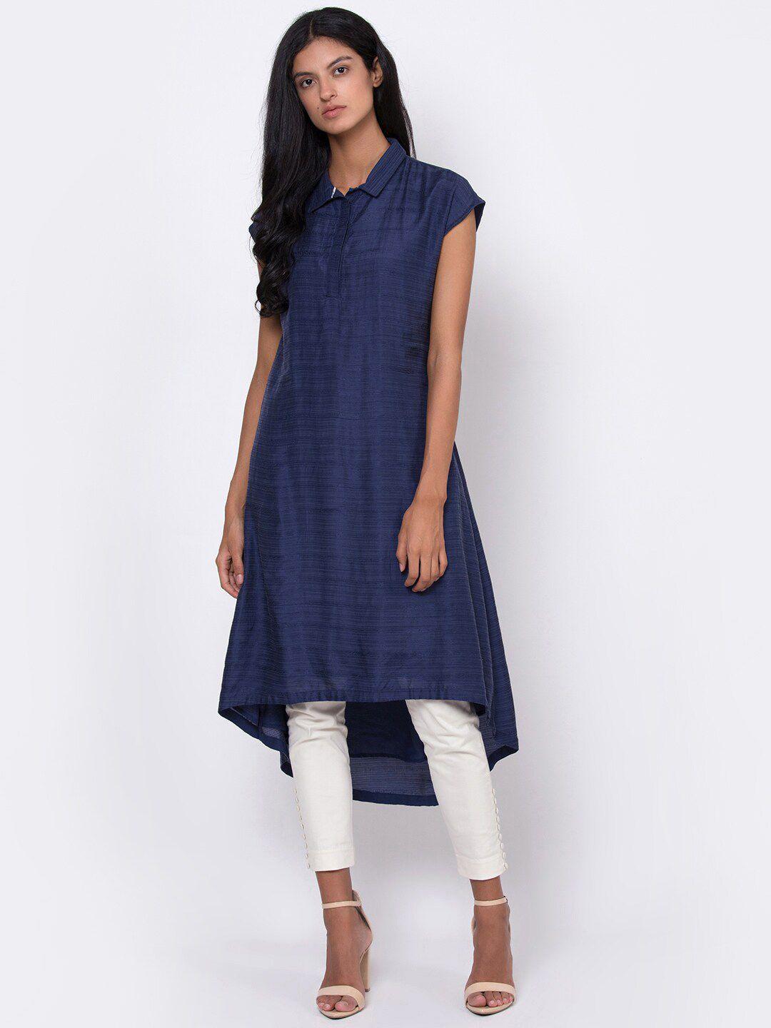 rooted-women-navy-blue-shirt-collar-tunic