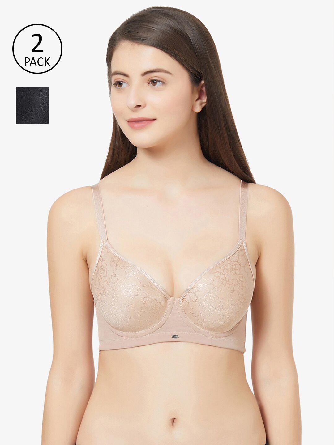 soie-pack-of-2-multicoloured-full-coverage-underwired-lightly-padded-t-shirt-bra