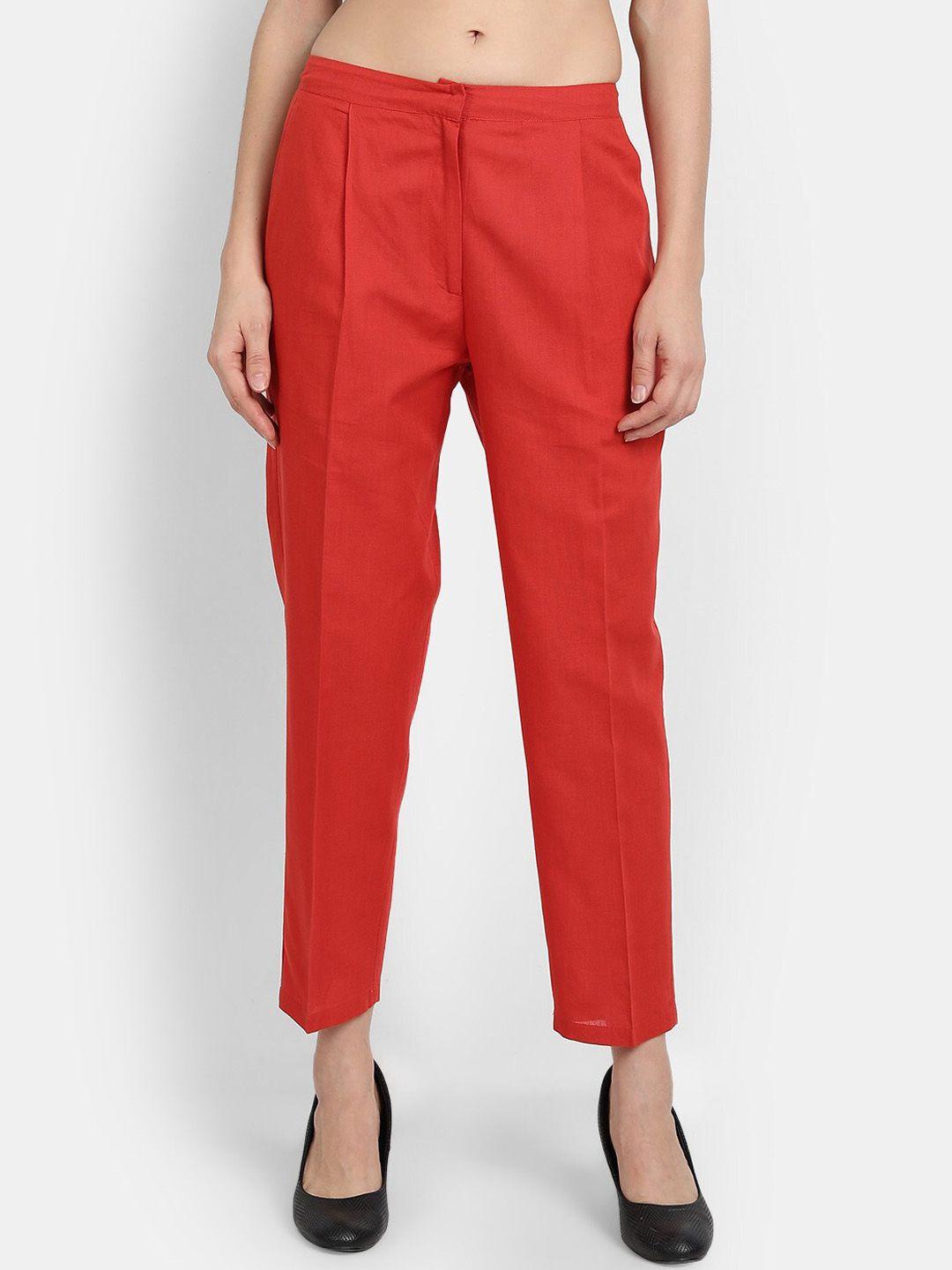 ly2-women-rust-loose-fit-pleated-trousers
