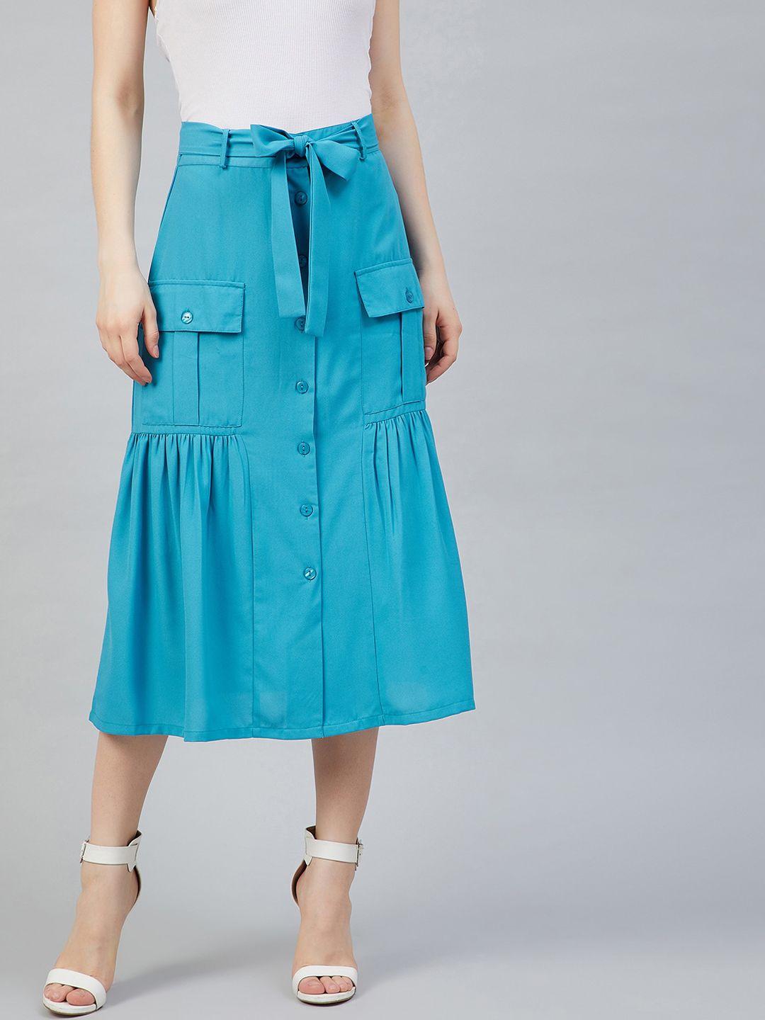 marie-claire-women-blue-solid-a-line-midi-skirt