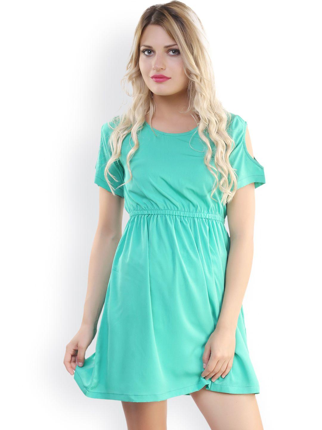 belle-fille-sea-green-fit-&-flare-dress