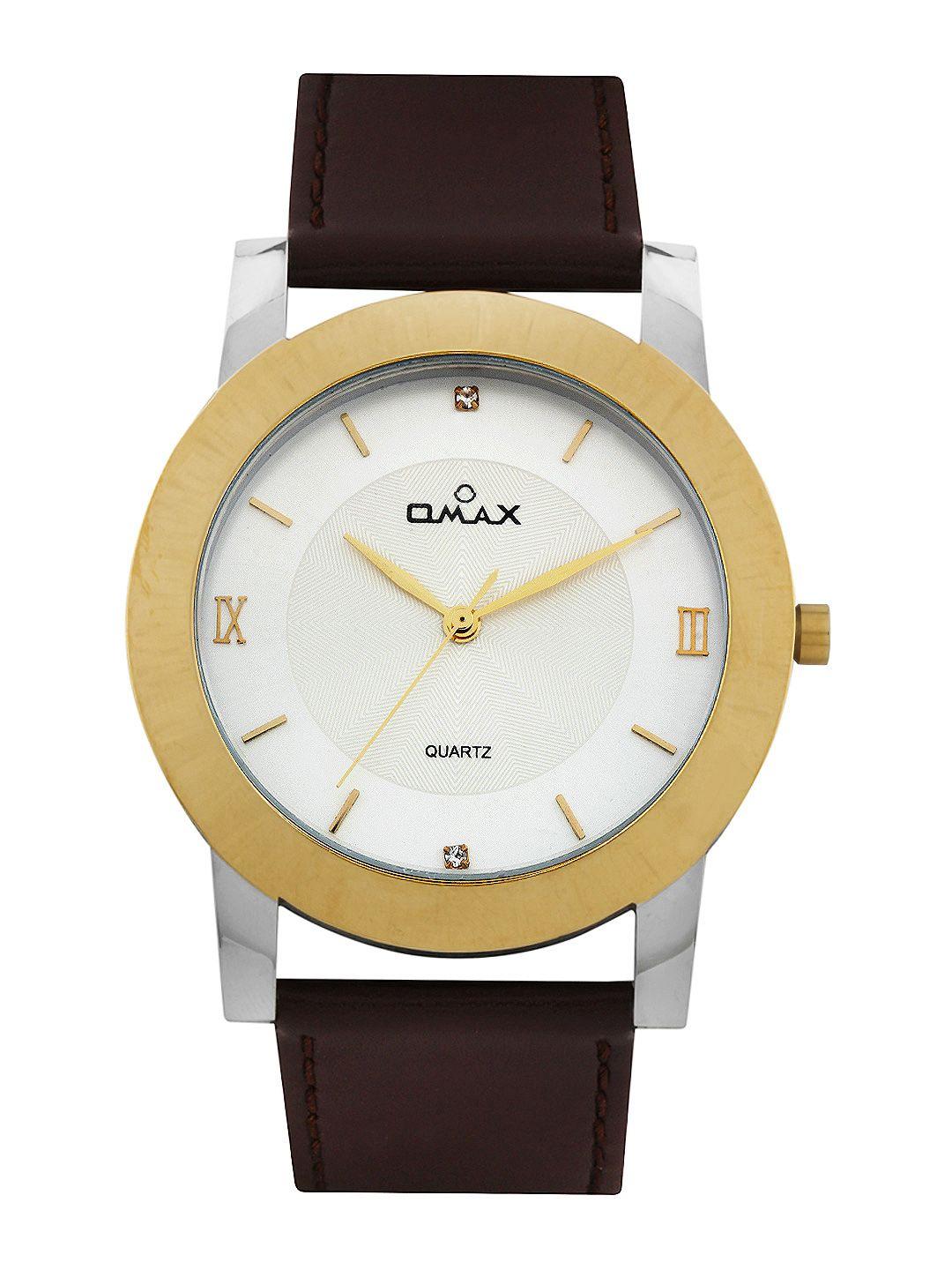 omax-men-silver-toned-dial-watch
