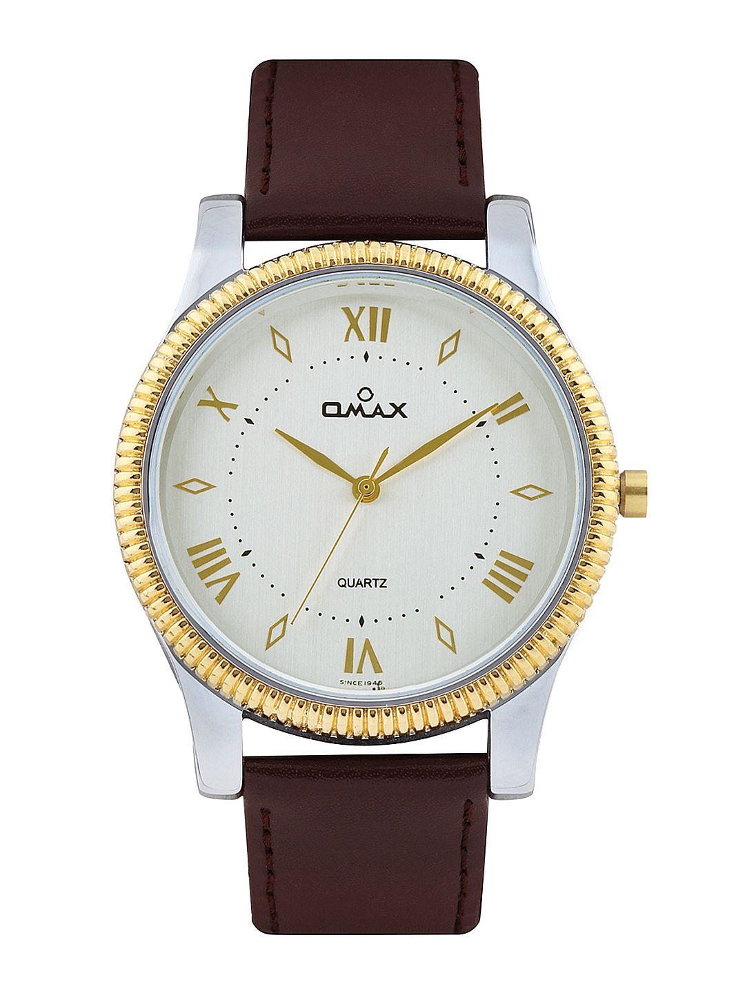 omax-men-silver-toned-dial-watch