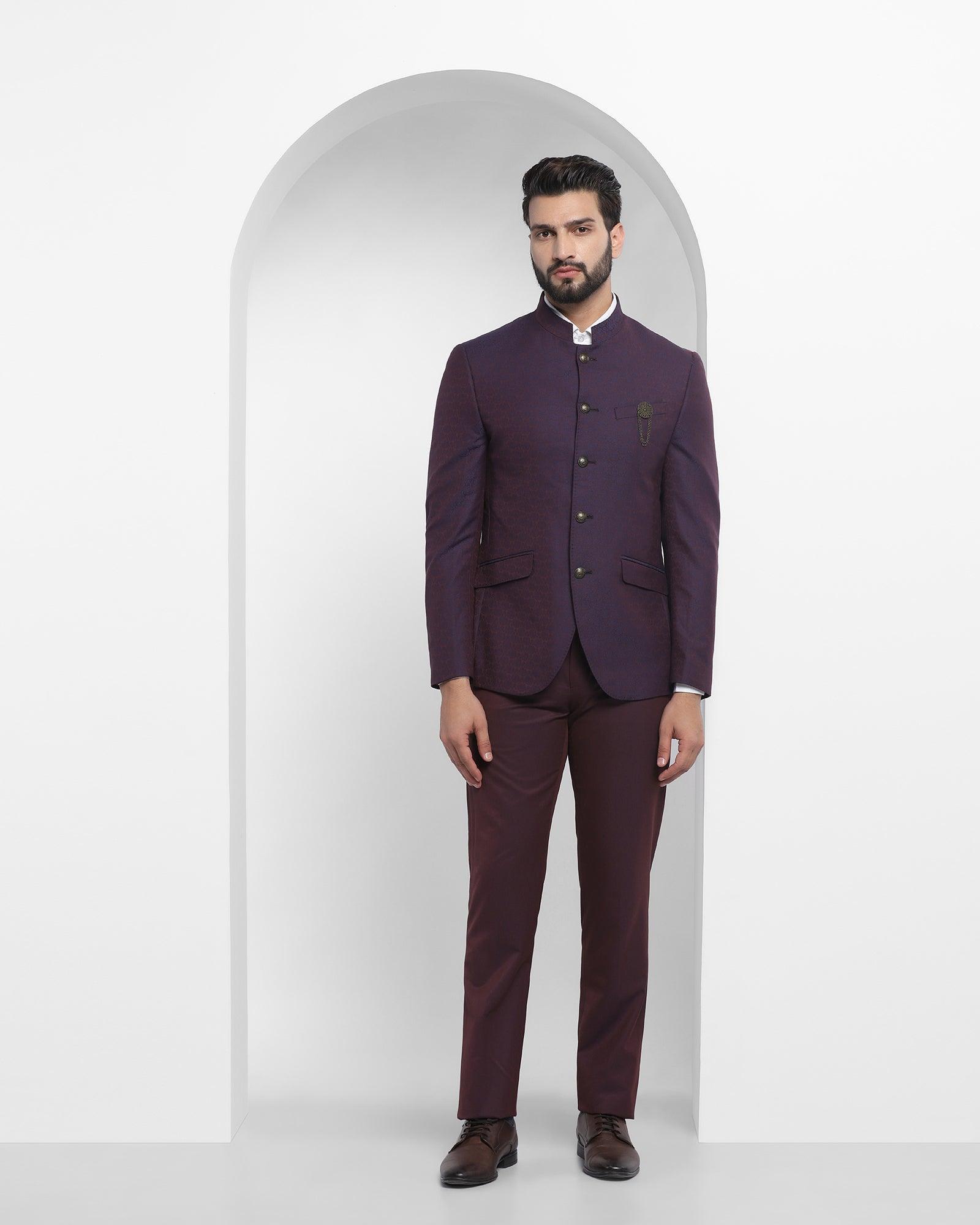 bandhgala-two-piece-wine-printed-formal-suit---paisey
