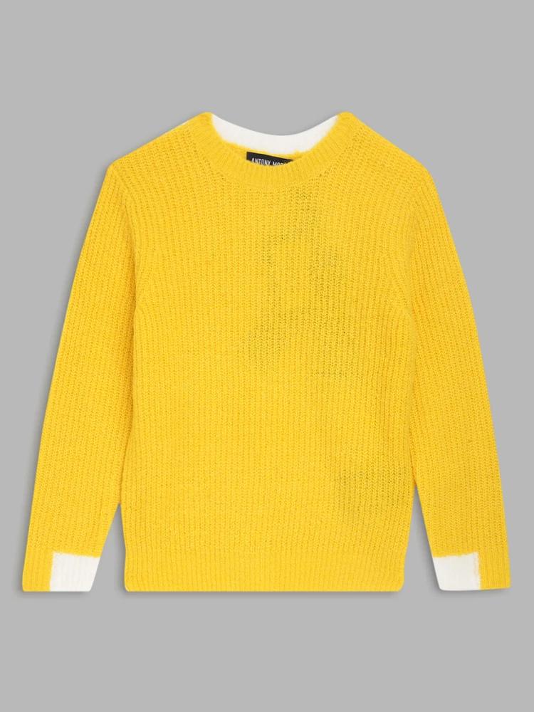 yellow-solid-round-neck-sweater
