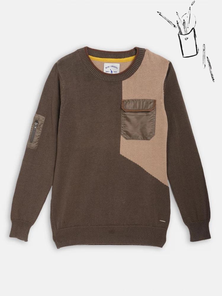 olive-printed-round-neck-sweater