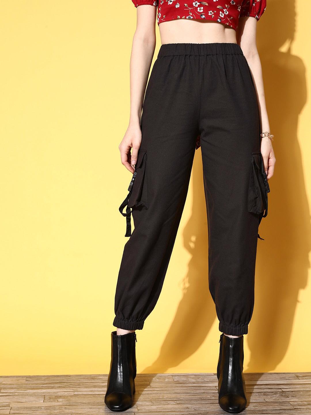 berrylush-women-solid-black-loose-fit-high-rise-waist-slip-on-trousers
