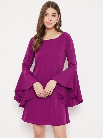 berrylush-women-solid-purple-bell-sleeves-a-line-mini-dress