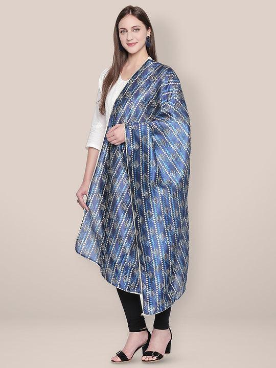 indigo-printed-art-silk-dupatta-with-lace