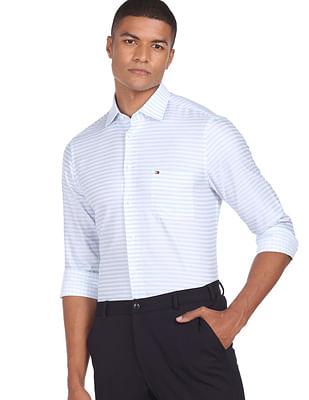 men-white-and-blue-horizontal-stripe-casual-shirt