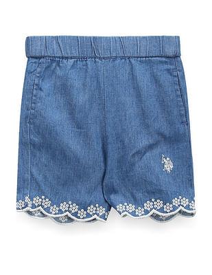 girls-embroidered-denim-shorts