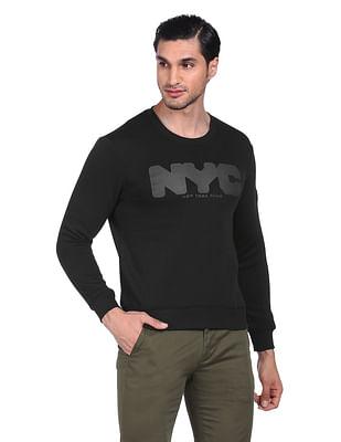 men-black-crew-neck-brand-print-sweatshirt