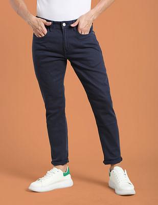 mid-rise-solid-twill-casual-trousers
