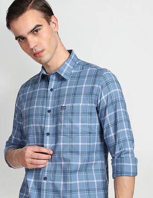 tartan-check-slim-fit-casual-shirt