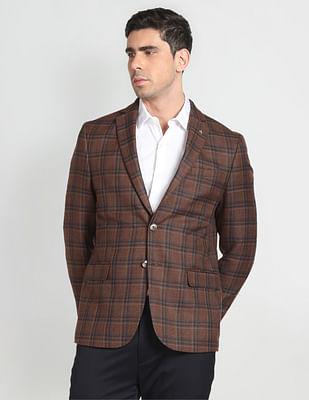 tartan-check-knit-blazer