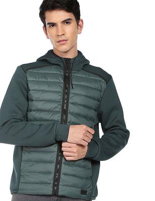 men-dark-olive-panelled-hood-casual-jacket