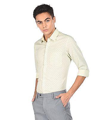 men-light-green-manhattan-slim-fit-printed-formal-shirt