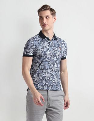 floral-print-pique-polo-shirt