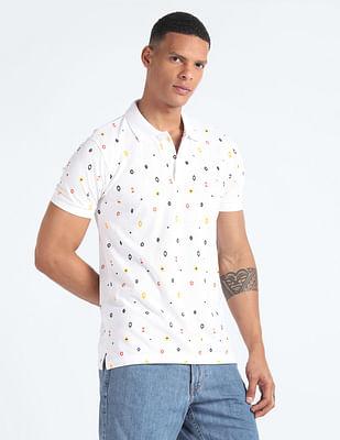 geometric-print-cotton-polo-shirt