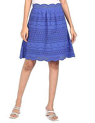 women-blue-mid-rise-schiffli-embroidered-a-line-skirt