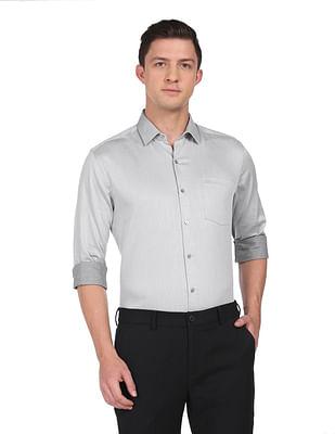 men-grey-manhattan-slim-oxford-formal-shirt