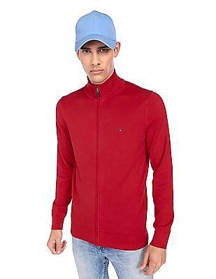 men-red-essential-mock-neck-zip-through-cotton-sweater