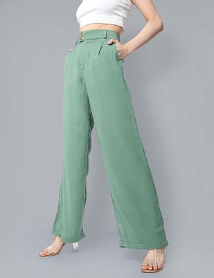 elasticised-waist-flared-trousers