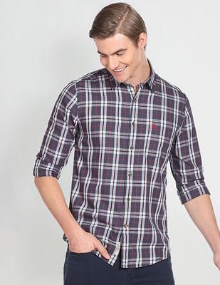 tartan-check-twill-casual-shirt