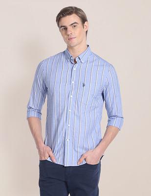 button-down-collar-vertical-stripe-shirt