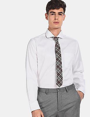 men-white-patterned-cotton-formal-shirt