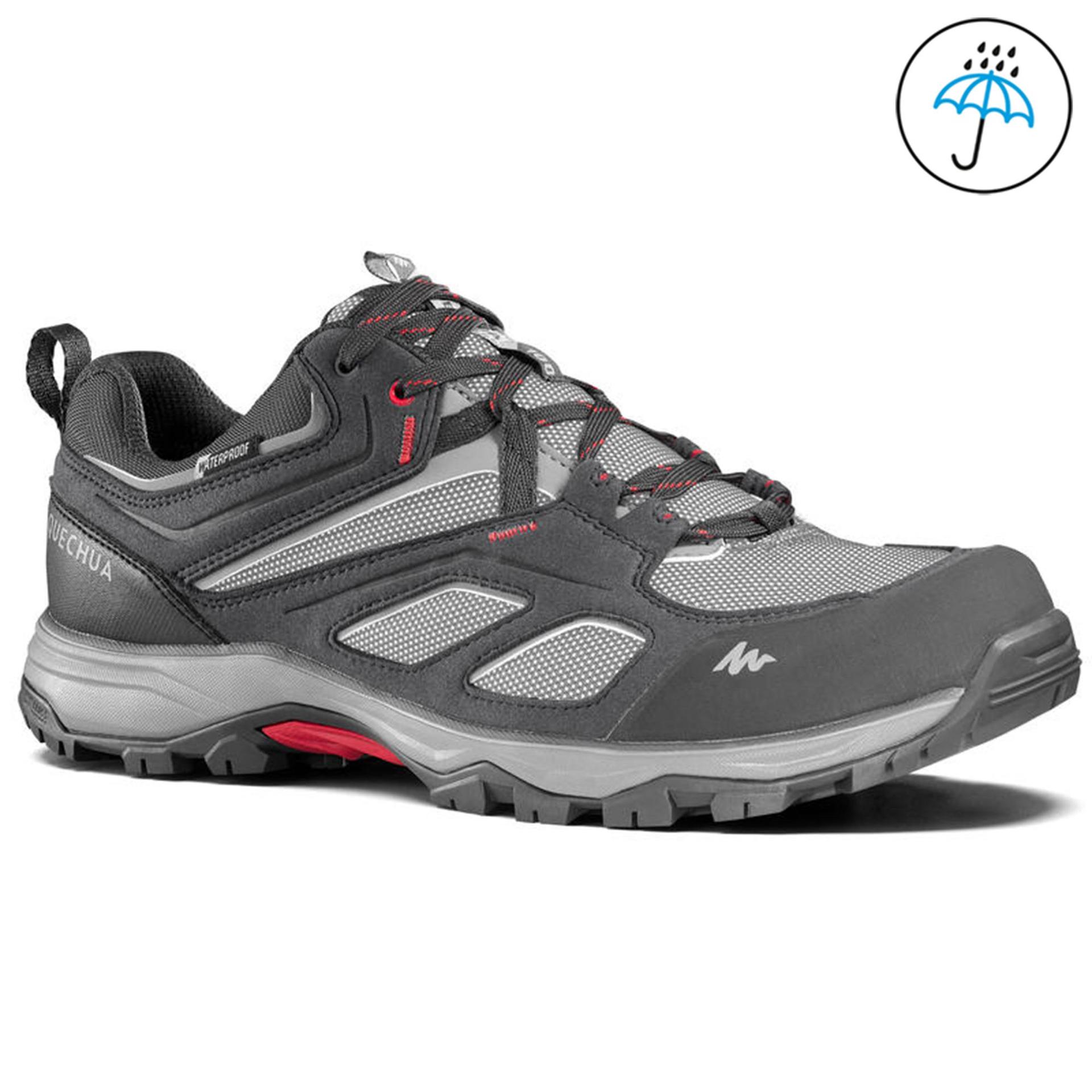men's-waterproof-hiking-shoes-mh100-grey