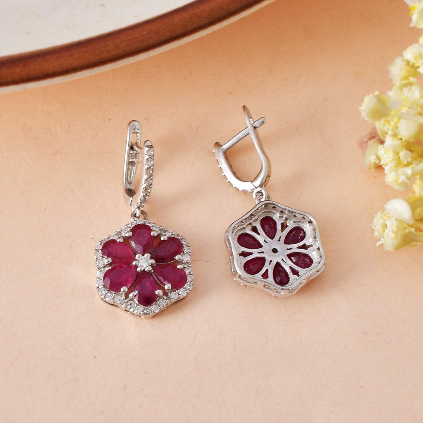 ruby-92.5-silver-earrings