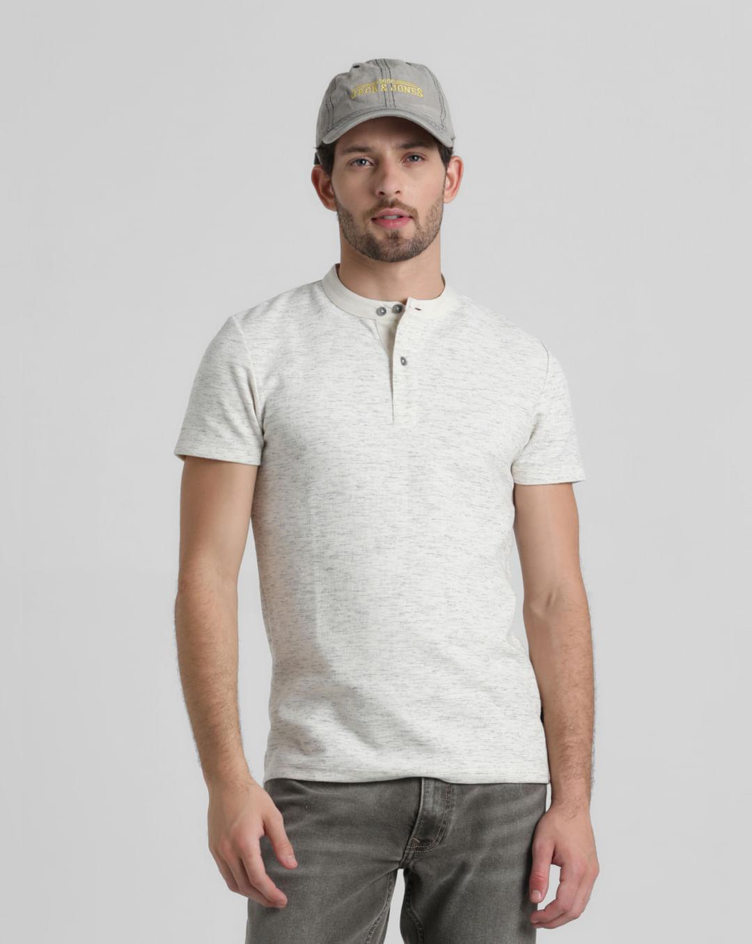 white-melange-henley-t-shirt