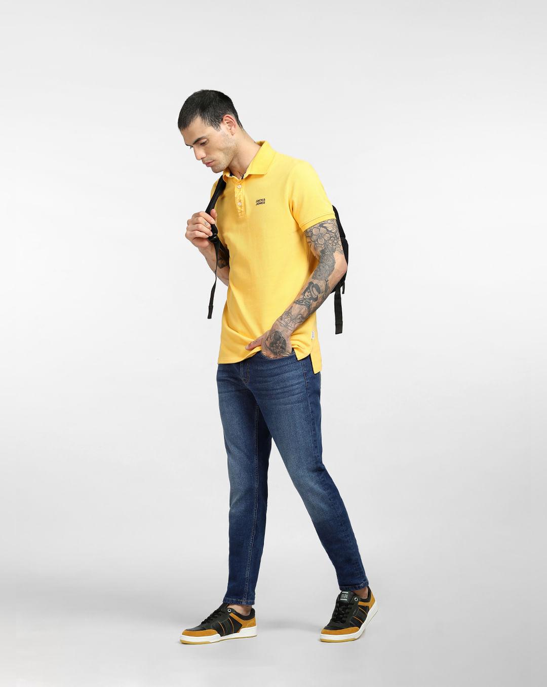 yellow-logo-print-polo-t-shirt