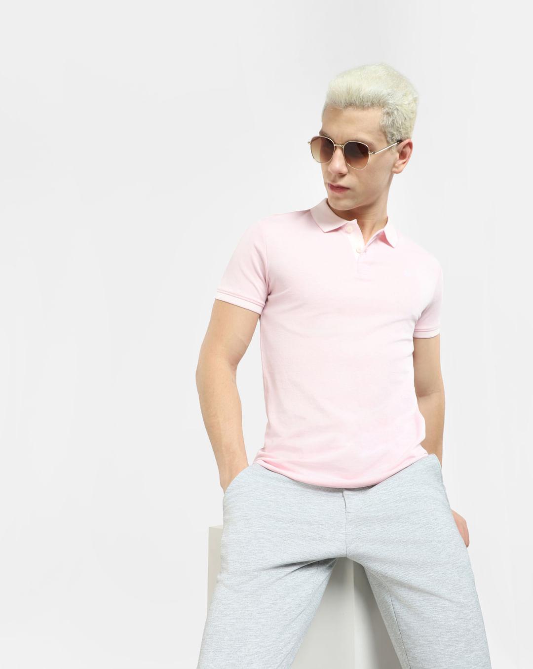 light-pink-polo-neck-t-shirt