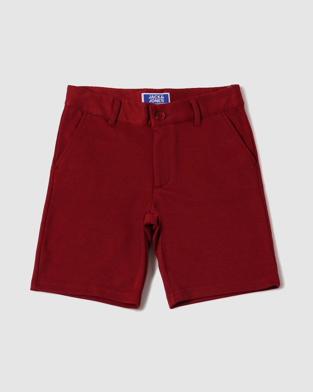 boys-red-mid-rise-chino-shorts