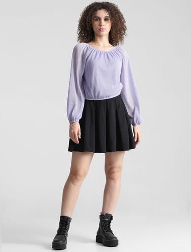 lilac-shimmer-pleated-top