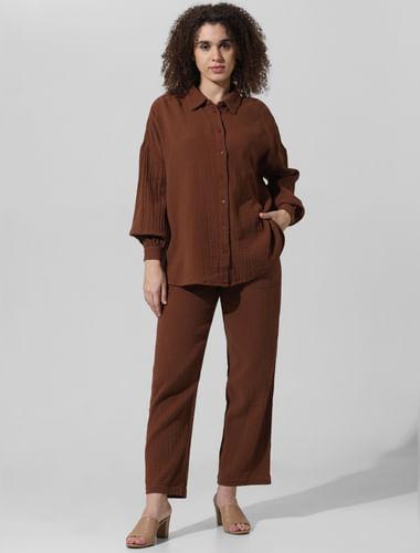 brown-oversized-co-ord-set-shirt